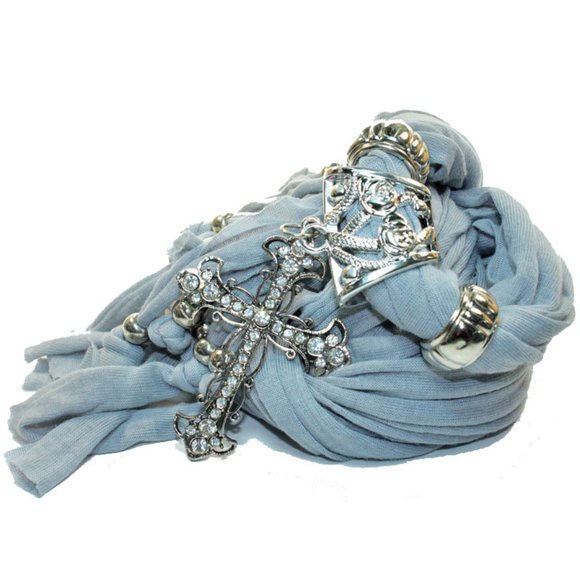 Cross Pendant Necklace Scarf for Women - Picture 3 of 6